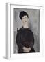 Jeune fille brune, assise-Amedeo Modigliani-Framed Giclee Print