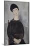 Jeune fille brune, assise-Amedeo Modigliani-Mounted Giclee Print