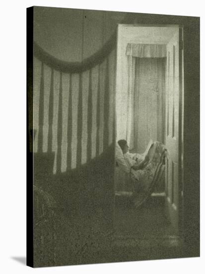 Jeune fille couchée dans sa chambre-Clarence White-Stretched Canvas