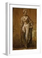 Jeune Fille Debout (Young Girl Standing), Drawing-Jean-Baptiste Greuze-Framed Giclee Print