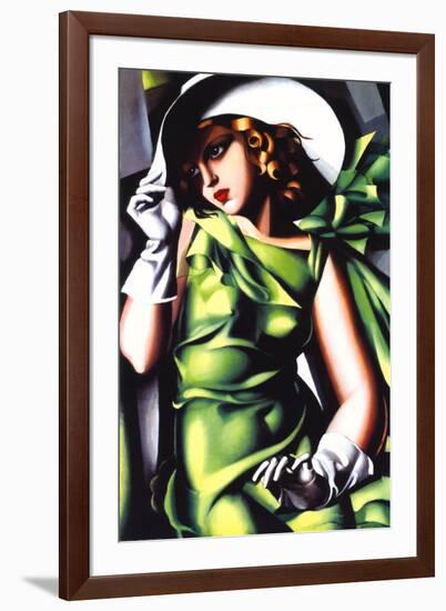 Jeune Fille en Vert-Tamara de Lempicka-Framed Art Print