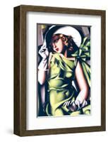 Jeune Fille en Vert-Tamara de Lempicka-Framed Premium Giclee Print