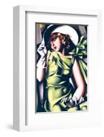 Jeune Fille en Vert-Tamara de Lempicka-Framed Premium Giclee Print