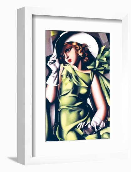 Jeune Fille en Vert-Tamara de Lempicka-Framed Premium Giclee Print