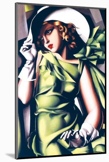 Jeune Fille en Vert-Tamara de Lempicka-Mounted Premium Giclee Print