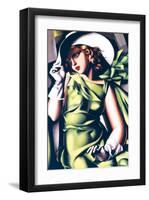 Jeune Fille en Vert-Tamara de Lempicka-Framed Premium Giclee Print