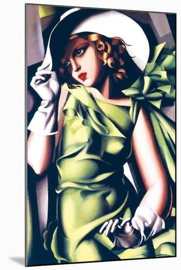 Jeune Fille en Vert-Tamara de Lempicka-Mounted Premium Giclee Print