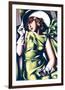 Jeune Fille en Vert-Tamara de Lempicka-Framed Premium Giclee Print