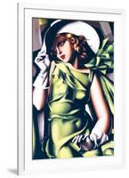 Jeune Fille en Vert-Tamara de Lempicka-Framed Premium Giclee Print