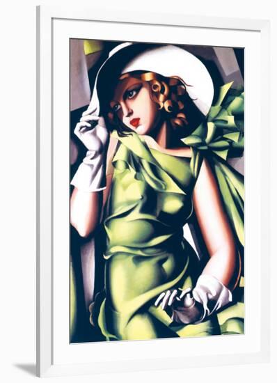 Jeune Fille en Vert-Tamara de Lempicka-Framed Premium Giclee Print