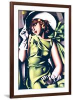 Jeune Fille en Vert-Tamara de Lempicka-Framed Premium Giclee Print