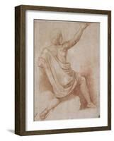 Jeune homme drapé, à demi agenouillé, vu de dos, présentant une coupe-Raffaello Sanzio-Framed Giclee Print