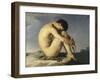 Jeune homme nu assis au bord de la mer - Etude-Hippolyte Flandrin-Framed Giclee Print