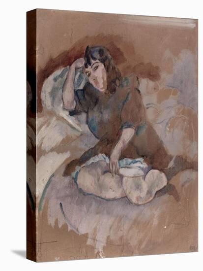 Jeune Italienne assise-Jules Pascin-Stretched Canvas