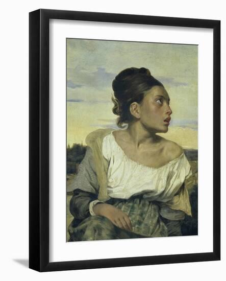 Jeune Orpheline au Cimetiere-Eugene Delacroix-Framed Giclee Print