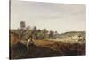Jeune Patre Assis En Vue De L'etang De Ville D'avray, C.1870 (Oil on Canvas)-Jean Baptiste Camille Corot-Stretched Canvas