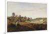 Jeune Patre Assis En Vue De L'etang De Ville D'avray, C.1870 (Oil on Canvas)-Jean Baptiste Camille Corot-Framed Giclee Print
