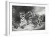 Jeune tigre jouant avec sa mère, lithographie 1er état-Eugene Delacroix-Framed Giclee Print