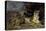 Jeune Tigre Jouant Avec Sa Mere-Eugene Delacroix-Stretched Canvas