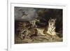 Jeune tigre jouant avec sa mère-Eugene Delacroix-Framed Giclee Print