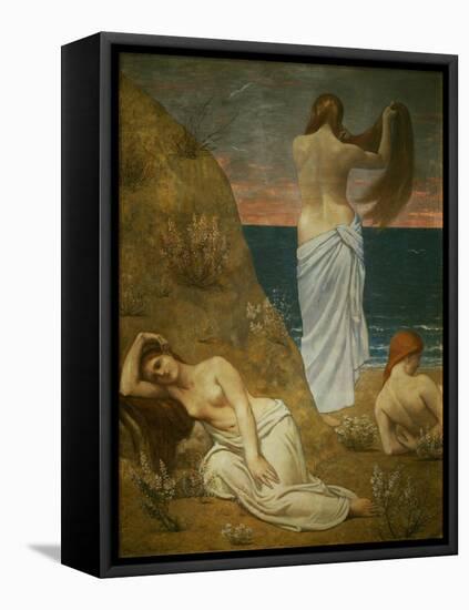 Jeunes filles au bord de la mer. Young women at the sea-shore. Oil on canvas, 61 x 47 cm RF 2015.-Pierre Puvis de Chavannes-Framed Stretched Canvas