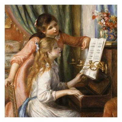 Jeunes filles au piano' Poster - Pierre-Auguste Renoir | AllPosters.com