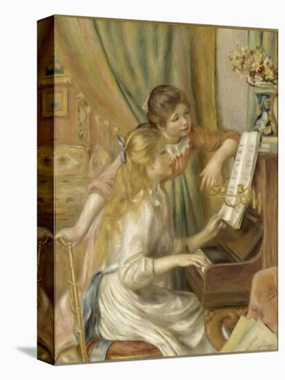 Jeunes filles au piano-Pierre-Auguste Renoir-Stretched Canvas