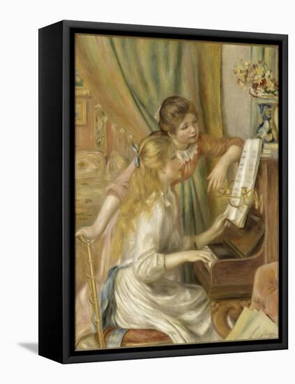 Jeunes filles au piano-Pierre-Auguste Renoir-Framed Stretched Canvas