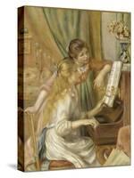 Jeunes filles au piano-Pierre-Auguste Renoir-Stretched Canvas