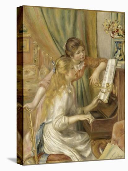 Jeunes filles au piano-Pierre-Auguste Renoir-Stretched Canvas