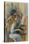 Jeunes filles au piano-Pierre-Auguste Renoir-Stretched Canvas