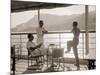 Jeunes Gens Sur le Pont D'Un Bateau Dans la Baie de Monte Carlo, 1920-Charles Delius-Mounted Art Print