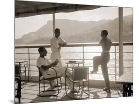 Jeunes Gens Sur le Pont D'Un Bateau Dans la Baie de Monte Carlo, 1920-Charles Delius-Mounted Art Print