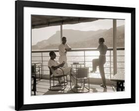 Jeunes Gens Sur le Pont D'Un Bateau Dans la Baie de Monte Carlo, 1920-Charles Delius-Framed Art Print