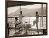 Jeunes Gens Sur le Pont D'Un Bateau Dans la Baie de Monte Carlo, 1920-Charles Delius-Framed Art Print