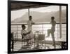 Jeunes Gens Sur le Pont D'Un Bateau Dans la Baie de Monte Carlo, 1920-Charles Delius-Framed Art Print