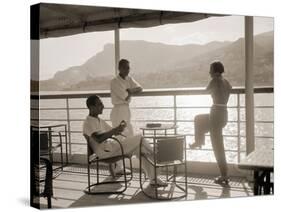 Jeunes Gens Sur le Pont D'Un Bateau Dans la Baie de Monte Carlo, 1920-Charles Delius-Stretched Canvas