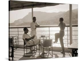 Jeunes Gens Sur le Pont D'Un Bateau Dans la Baie de Monte Carlo, 1920-Charles Delius-Stretched Canvas