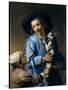 Jeunes Jouant Avec Un Chat  (Youths Playing with the Cat) Peinture D'abraham Bloemaert (1566-1651)-Abraham Bloemaert-Stretched Canvas
