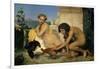 Jeuns Grecs faisant battre des coqs-Young Greeks with fighting cocks-Jean-Leon Gerome-Framed Giclee Print