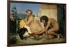 Jeuns Grecs faisant battre des coqs-Young Greeks with fighting cocks-Jean-Leon Gerome-Framed Giclee Print