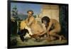 Jeuns Grecs faisant battre des coqs-Young Greeks with fighting cocks-Jean-Leon Gerome-Framed Giclee Print