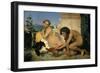 Jeuns Grecs faisant battre des coqs-Young Greeks with fighting cocks-Jean-Leon Gerome-Framed Giclee Print