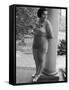 Jewel Mau Claire, a Full Figured Client, Resting on a Porch at Rose Dor Farms, a Weight Loss Camp-Alfred Eisenstaedt-Framed Stretched Canvas