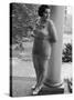 Jewel Mau Claire, a Full Figured Client, Resting on a Porch at Rose Dor Farms, a Weight Loss Camp-Alfred Eisenstaedt-Stretched Canvas