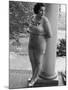 Jewel Mau Claire, a Full Figured Client, Resting on a Porch at Rose Dor Farms, a Weight Loss Camp-Alfred Eisenstaedt-Mounted Photographic Print