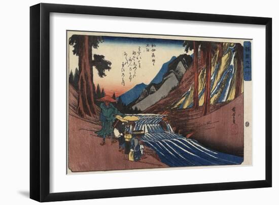 Jewel River of Koya in Kii Province, 1835-1837-Utagawa Hiroshige-Framed Giclee Print