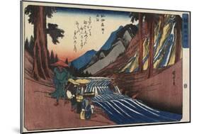 Jewel River of Koya in Kii Province, 1835-1837-Utagawa Hiroshige-Mounted Giclee Print