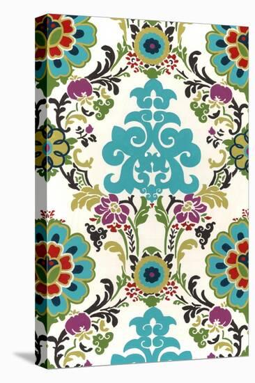 Jewel-tone Damask V-June Erica Vess-Stretched Canvas