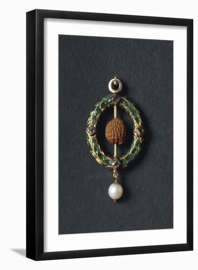 Jewel with Carved Cherry Stone, 1491-1530-Quentin Massys or Metsys-Framed Giclee Print